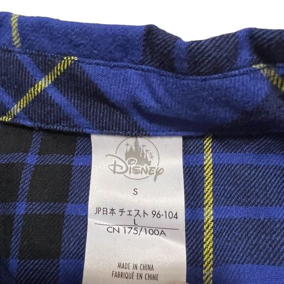 NWT Disney Shirt Mens Blue Flannel Star Wars Max Rebo Band Plaid Graphic Patch S - Picture 3 of 11
